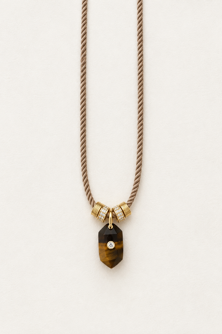 Gem Drop Cord Necklace