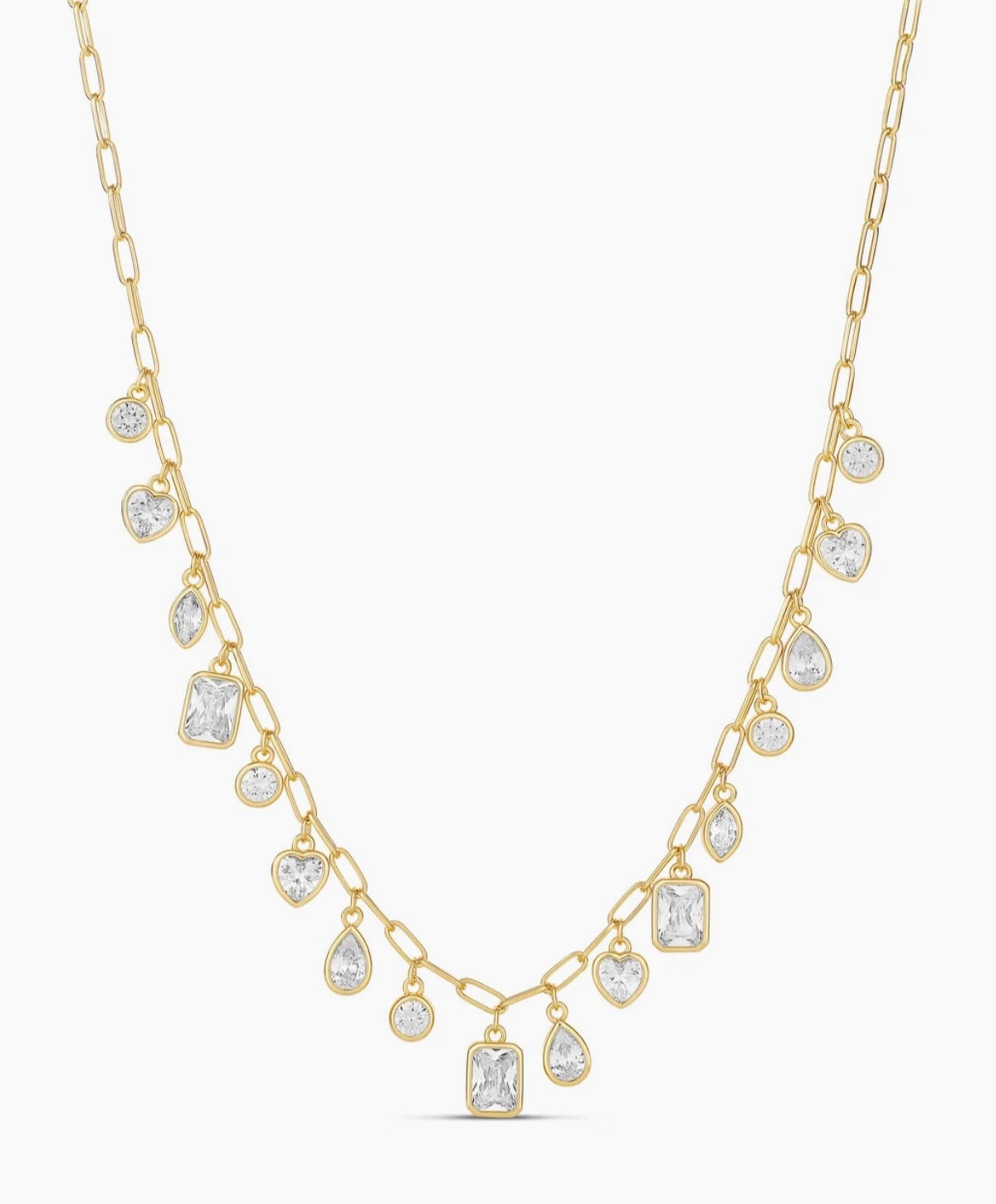 Cascade Bezel Stone Necklace